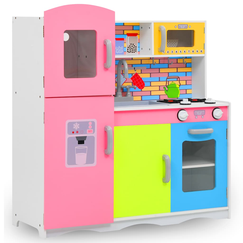 Vidaxl kinderspeelkeuken 80x30x85 cm mdf meerkleurig