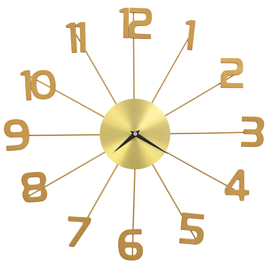 Vidaxl wall clock 50 cm metal gold colored