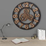 Horloge murale vidaxl 58 cm en métal doré et noir