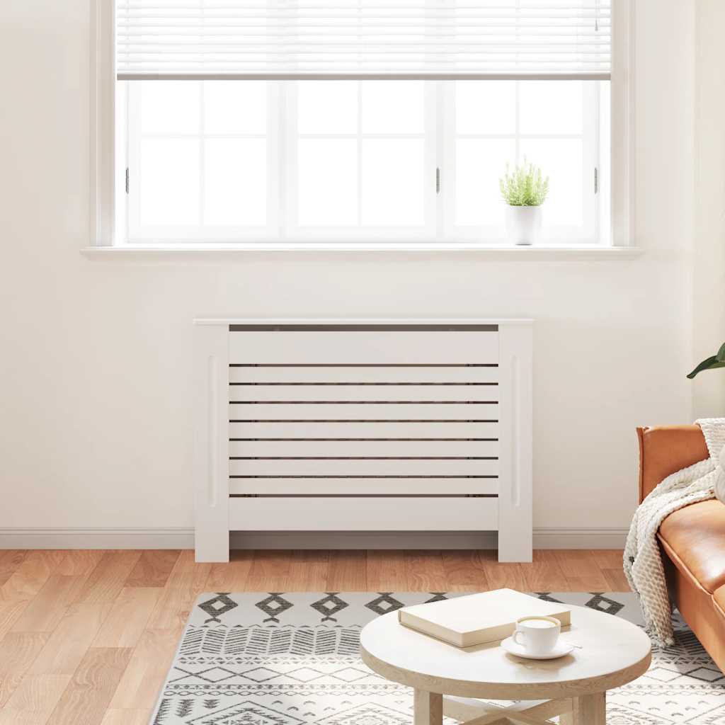 Construction de radiatorom vidaxl 112x19x81,5 cm mdf blanc