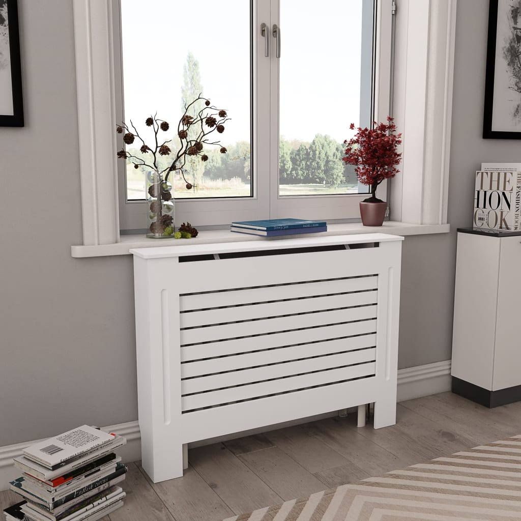 Vidaxl Radiatorom Construction 112x19x81.5 cm MDF bianco