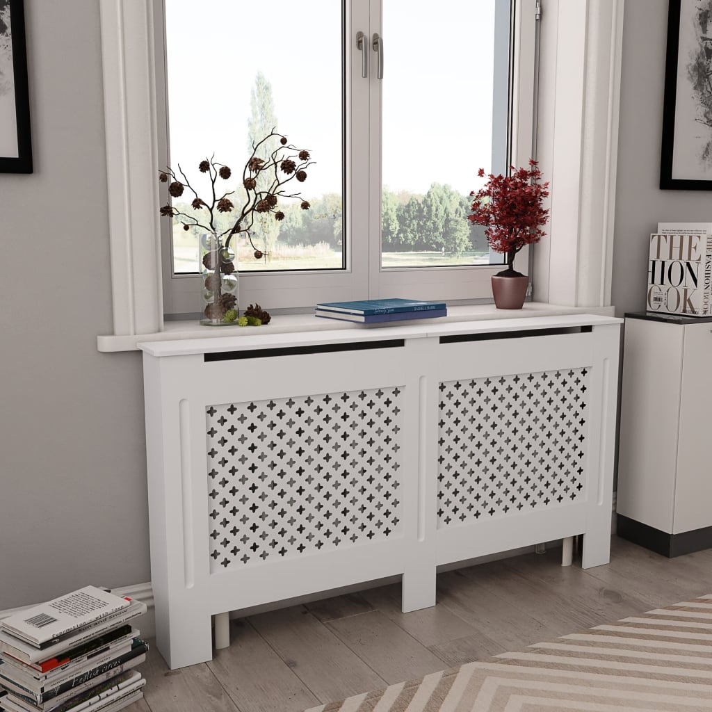 Vidaxl Radiatorom Construction 152x19x81,5 cm MDF White