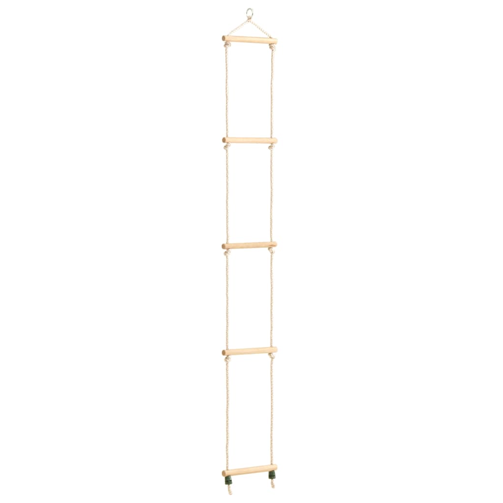 Vidaxl touwladder 30x168 cm massief hout en pe