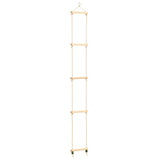 Vidaxl touwladder 30x168 cm massief hout en pe