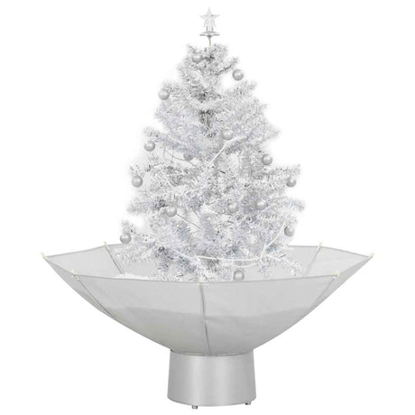 Vidaxx Sapin de Noël enneigé avec pied de parasol 75 cm blanc