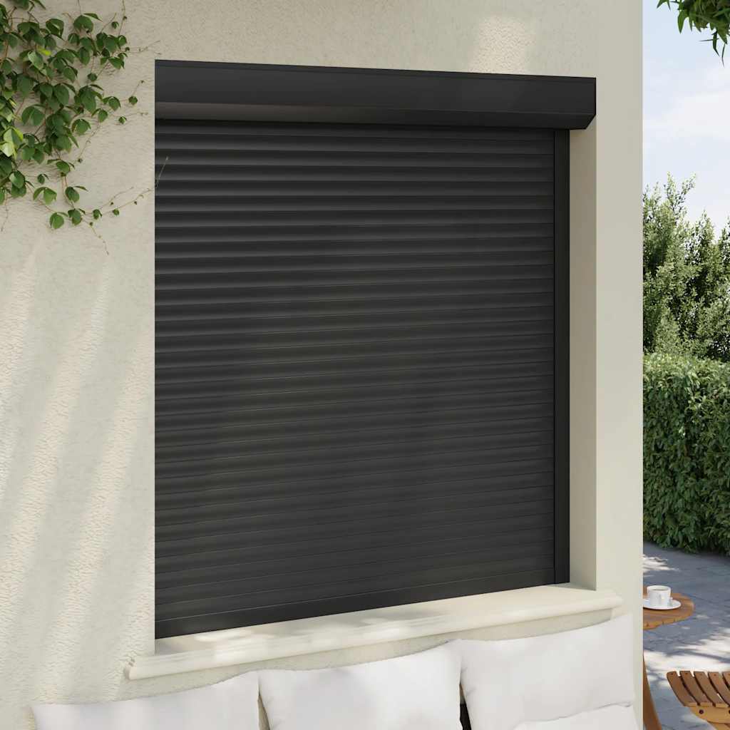 Vidaxl Roller Shutter 130x140 cm aluminium Antracitt -farget