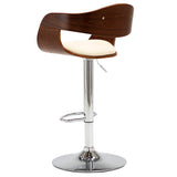 Vidaxl barkruk gebogen hout en kunstleer crèmekleurig