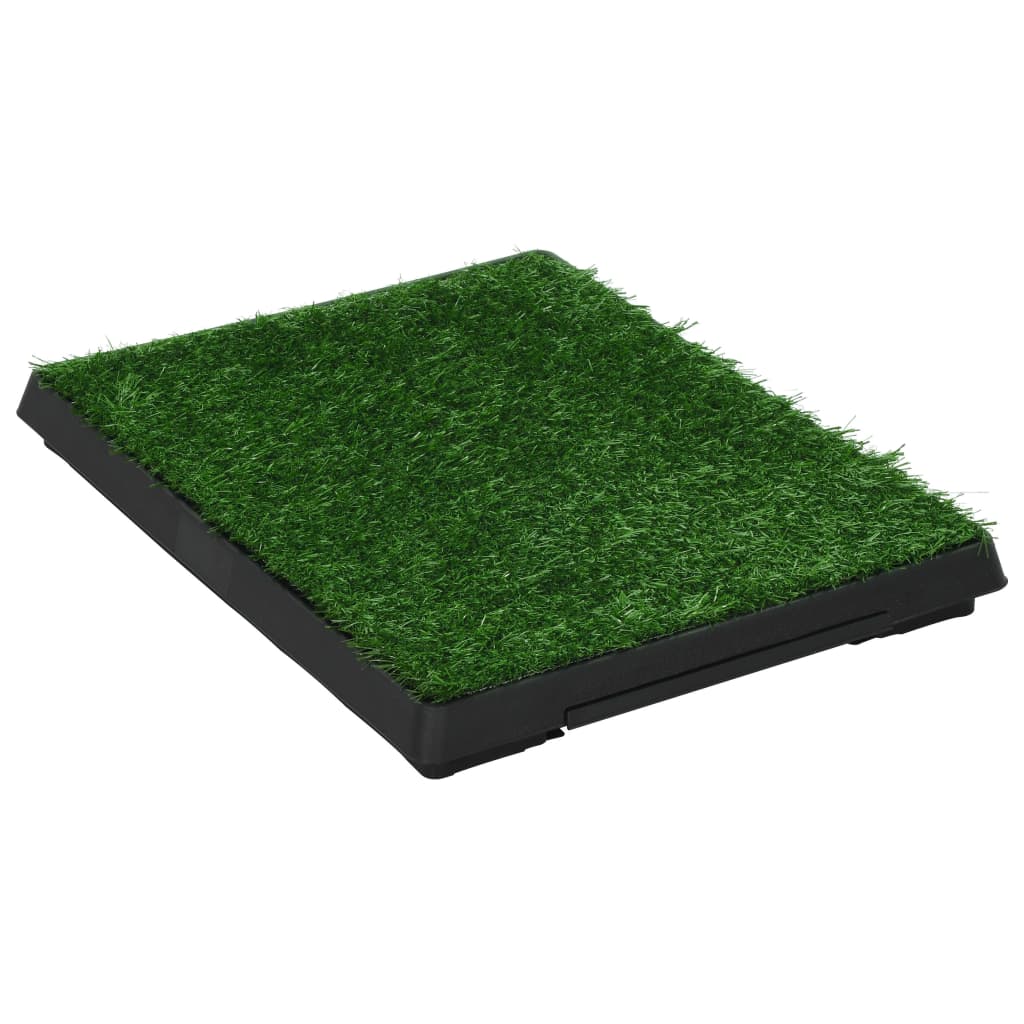 VIDAXL PET WCED 2 STS con contenitore ed erba artificiale 63x50x7 cm verde