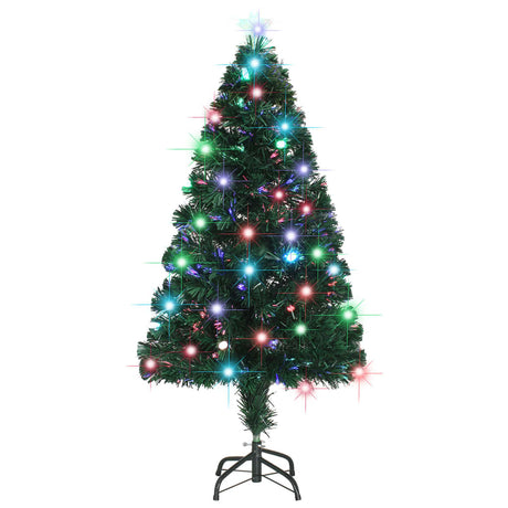 Arbre de Noël vidaxl avec LED et standard de fibre optique de 120 cm