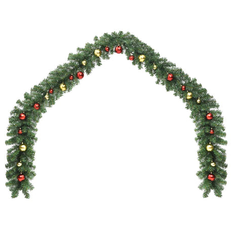 Vidaxl Garland de Noël décoré de balles de Noël 10 m