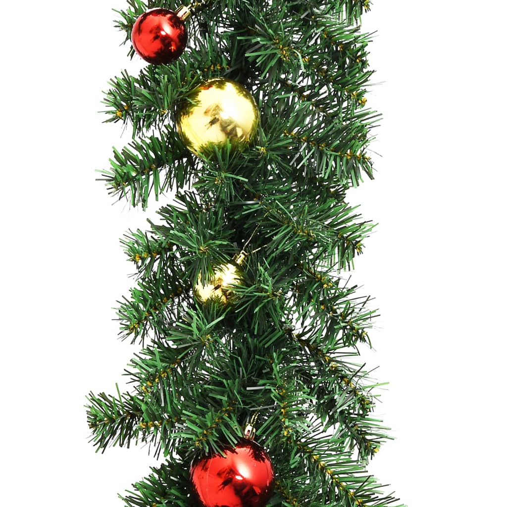 Vidaxl Garland de Noël décoré de balles de Noël 10 m