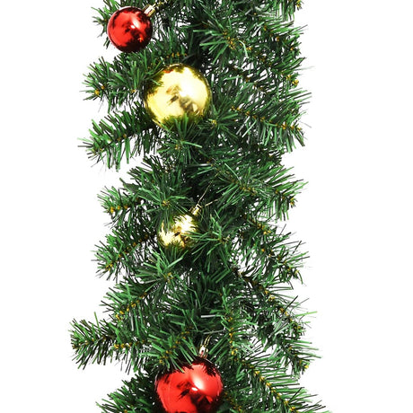 Vidaxl Garland de Noël décoré de balles de Noël 10 m