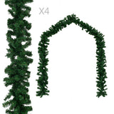 Vidaxl Christmas Garlands 4 ST 270 cm PVC Green