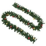 Vidaxl Christmas Girlands 4 STS s vánočními koulemi 270 cm PVC Green