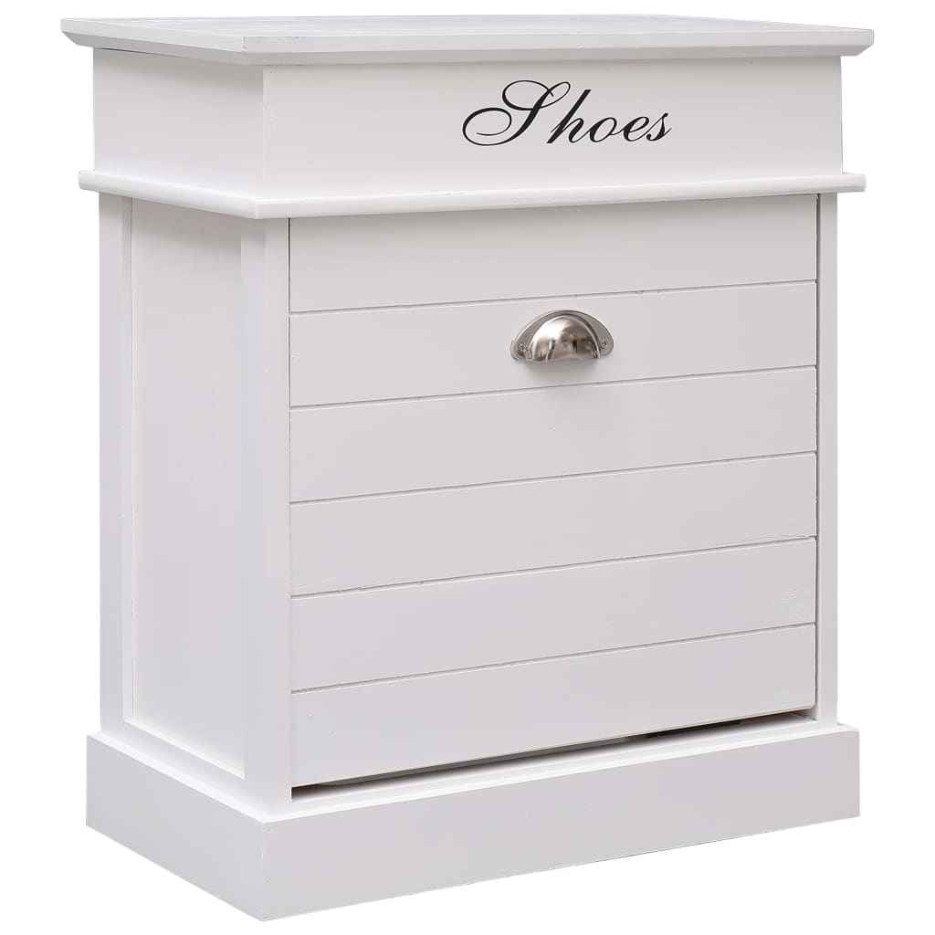 Vidaxl Cabinet da scarpe 50x28x58 cm Paulownahout bianco