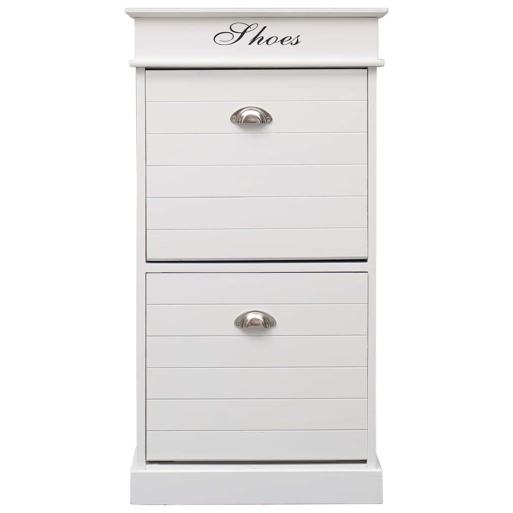 Vidaxl Shoe Cabinet 50x28x98 cm Paulowniahout White