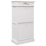 Vidaxl Cabinet da scarpe 50x28x98 cm Paulownahout bianco