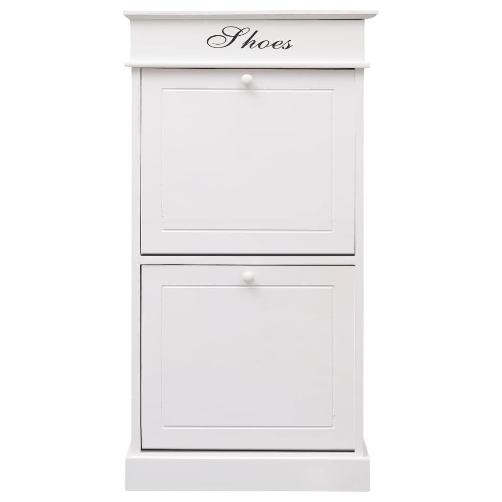 Vidaxl Shoe Cabinet 50x28x98 cm Paulowniahout White