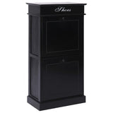 Armoire à chaussures Vidaxl 50x28x98 cm Paulowniahout noir