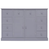 Vidaxl dressoir met 10 lades 113x30x79 cm hout grijs