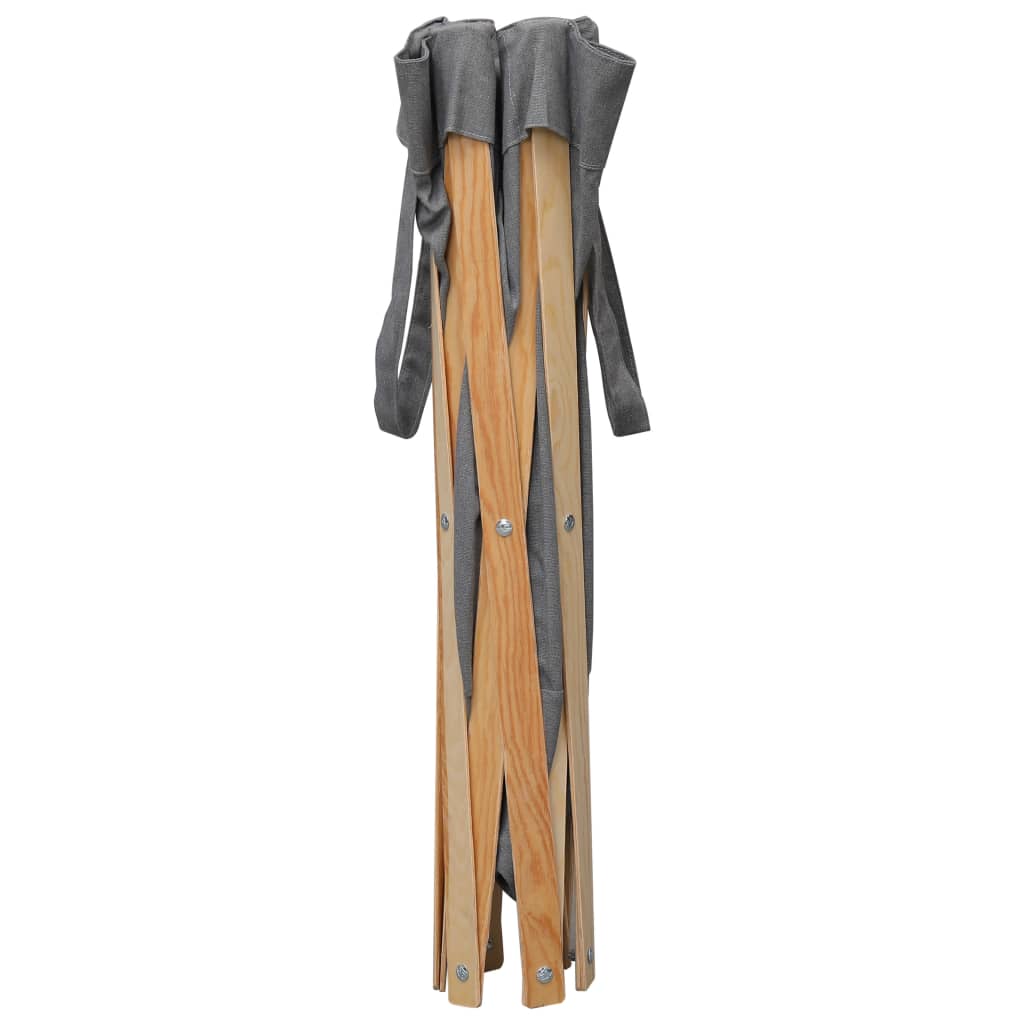 Vidaxx panier à linge pliable bois et tissu gris