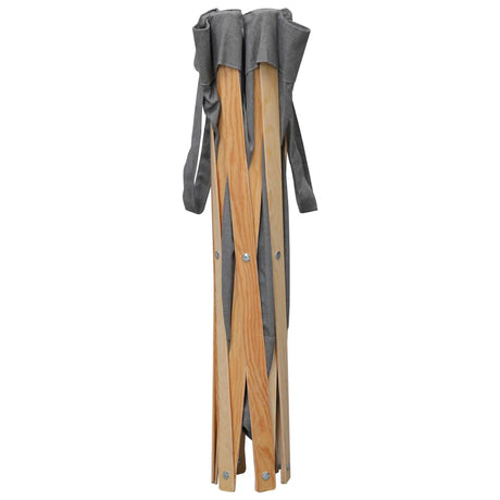 Vidaxx panier à linge pliable bois et tissu gris