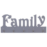 Vidaxl Wall Coat Rack Family 74x29,5 cm grigio