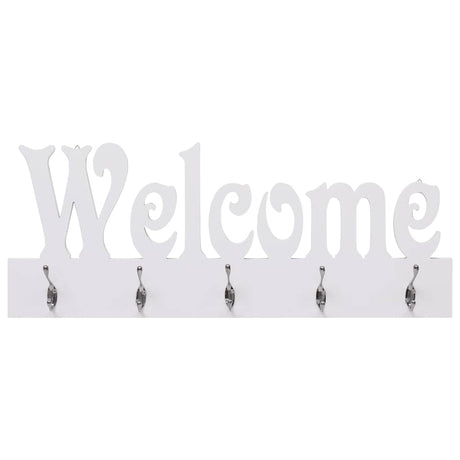 Vidaxl Wall Coat Rack Bienvenue 74x29,5 cm blanc