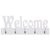 Vidaxl Wall Coat Rack Bienvenue 74x29,5 cm blanc