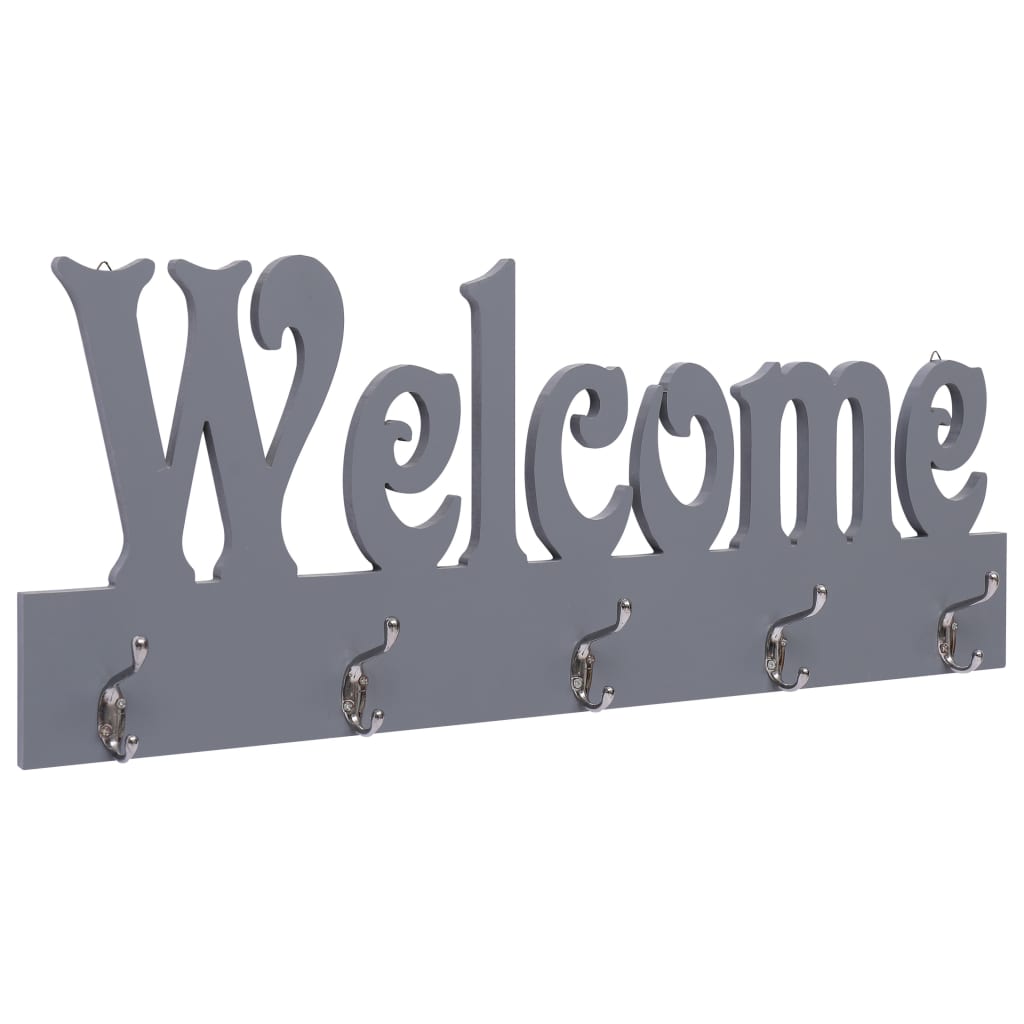 Vidaxx porte-manteau mural bienvenue 74x29,5 cm gris