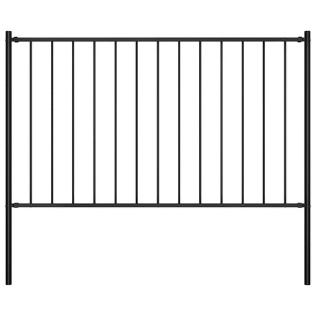 Panneau vidaxl hek avec poteaux de 1,7x1 m en poudre-enveloppe noire