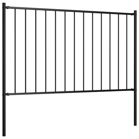 Panneau Vidaxl HEK avec poteaux de 1,7x1,25 m en poudre en acier noir