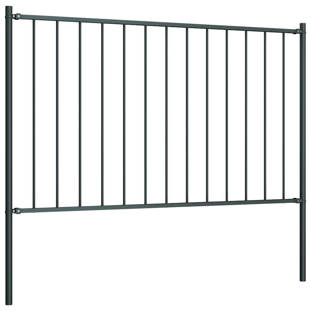 Panneau Vidaxl HEK avec poteaux de 1,7x0,75 m en poudre-anthracite en acier