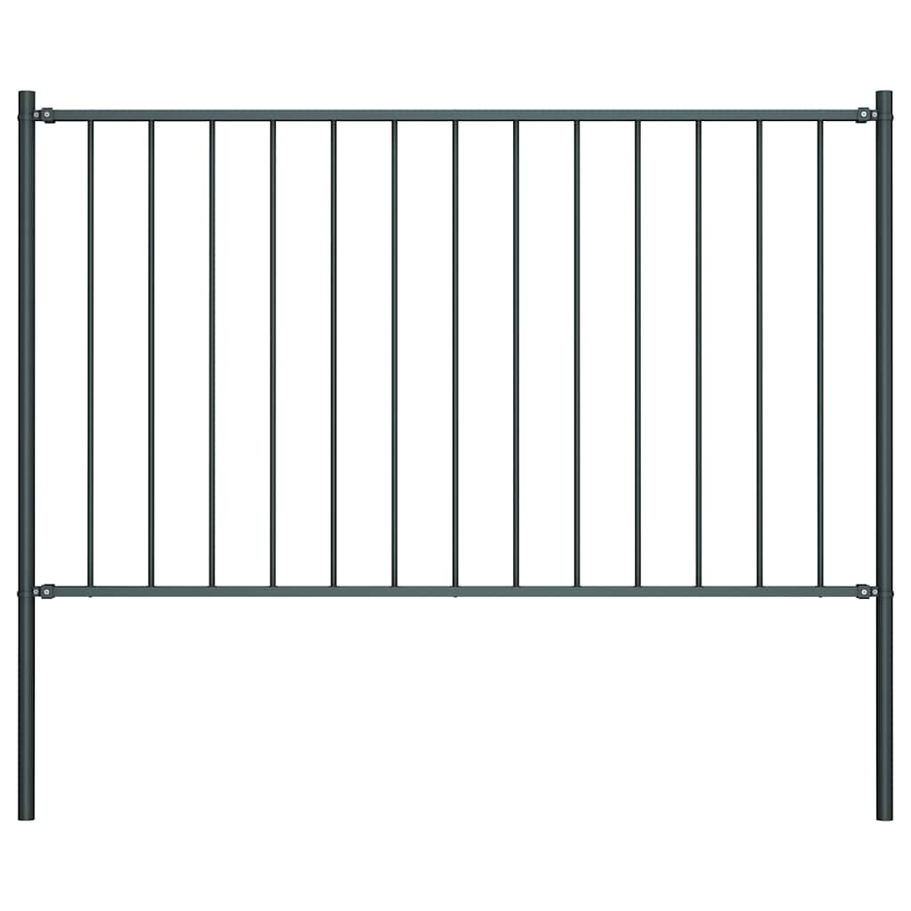 Panneau Vidaxl HEK avec poteaux de 1,7x1 m en poudre-anthracite en acier