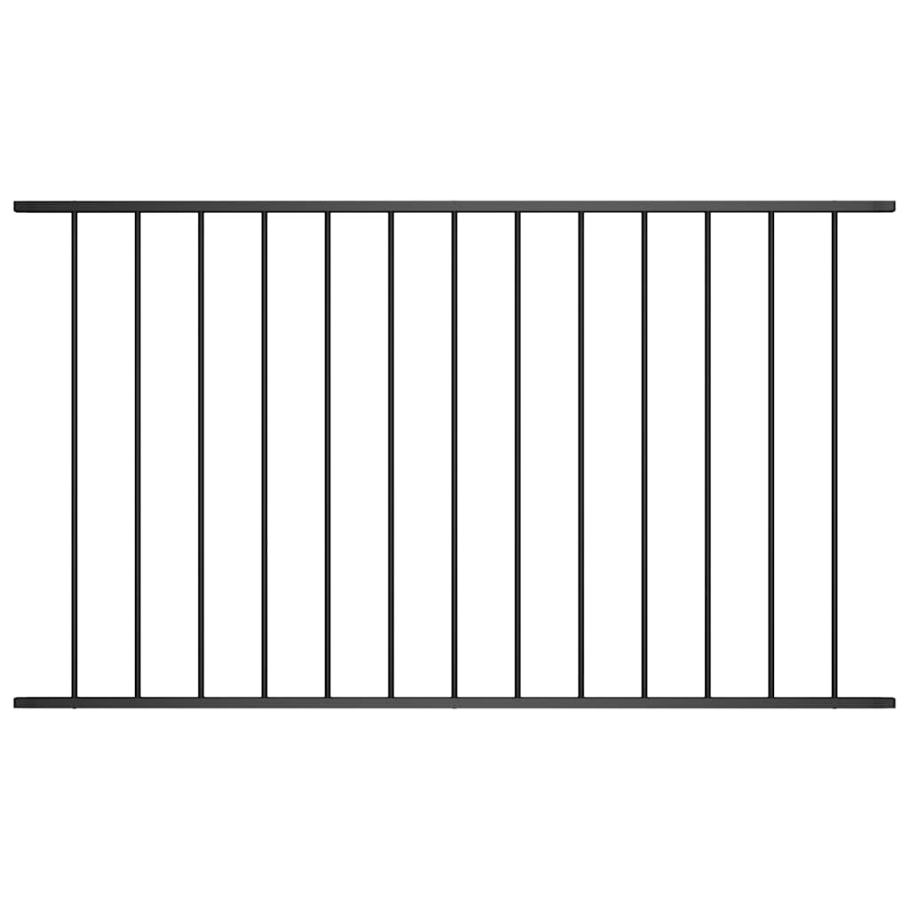 Panneau de clôture Vidaxl Pouile-Shoated Steel 1,7x1 m noir
