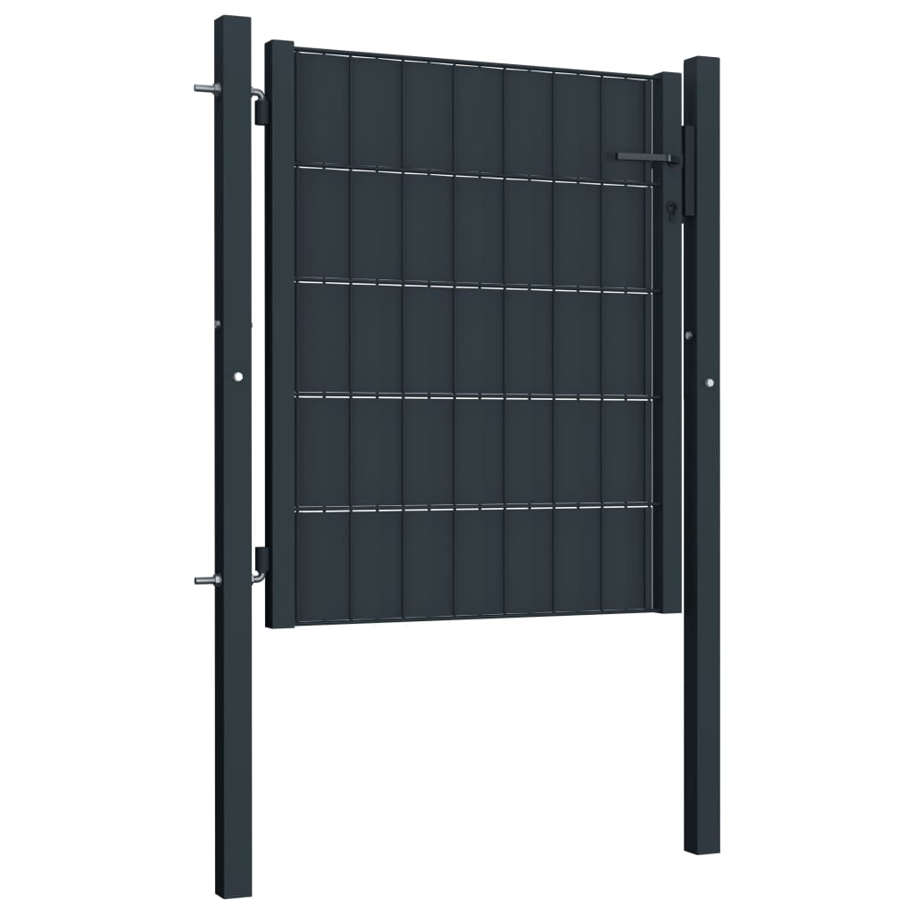 Vidaxl Port 100x81 CM PVC och stål Anthracite -färgad