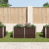 Vidaxl Planter surélevé 160x80x77 cm en acier galvanisé marron en acier
