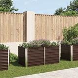 Vidaxl Planter surélevé 160x80x77 cm en acier galvanisé marron en acier