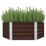 Vidaxl planter hævet 129x129x46 cm galvaniseret stålbrun