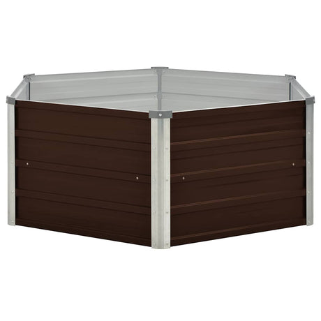 Vidaxl Planter surélevé 129x129x46 cm en acier galvanisé marron en acier