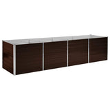 Planter vidaxl inséré 320x80x77 cm brun en acier galvanisé