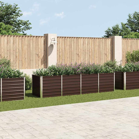 Planter vidaxl inséré 320x80x77 cm brun en acier galvanisé