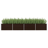 VidaXL Planter Inserted 320x80x45 cm Galvanized Steel Brown