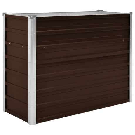 Vidaxl Planter surélevé 100x40x77 cm en acier galvanisé marron en acier