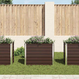 Vidaxl Planter surélevé 100x40x77 cm en acier galvanisé marron en acier