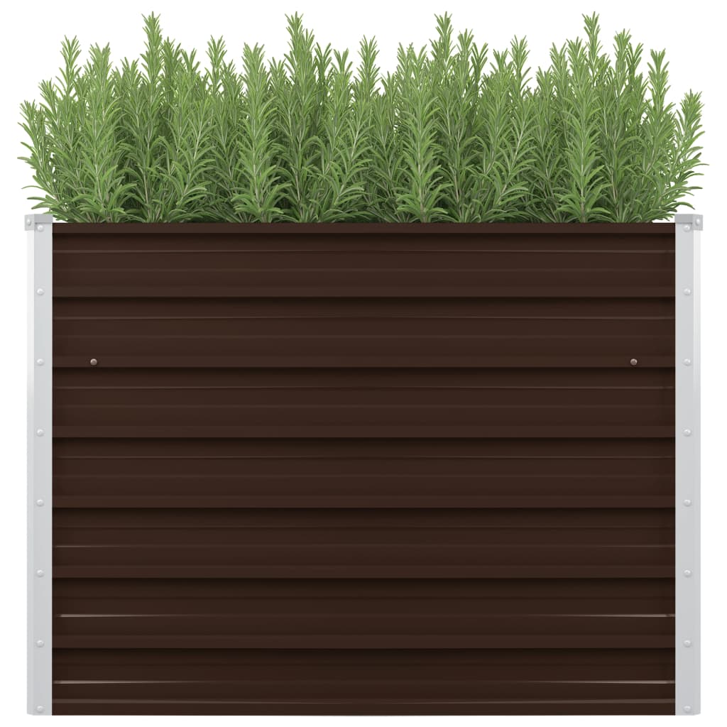 Vidaxl Planter je dvignil 100x40x77 cm pocinkano jekleno rjavo