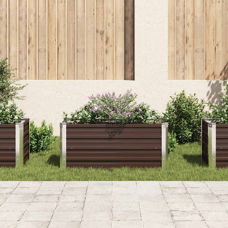 Planter vidaxl inséré 100x40x45 cm brun en acier galvanisé