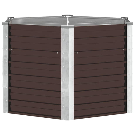 Vidaxl Planter surélevé 129x129x77 cm en acier galvanisé marron en acier