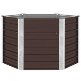 Vidaxl Planter surélevé 129x129x77 cm en acier galvanisé marron en acier
