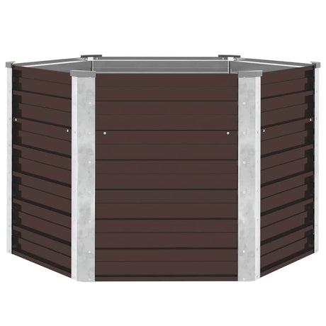 Vidaxl Planter surélevé 129x129x77 cm en acier galvanisé marron en acier
